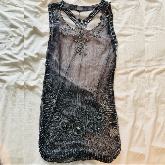 Sparkle & Fade grey beaded sheer dress - Art Deco - Picture 6 of 6